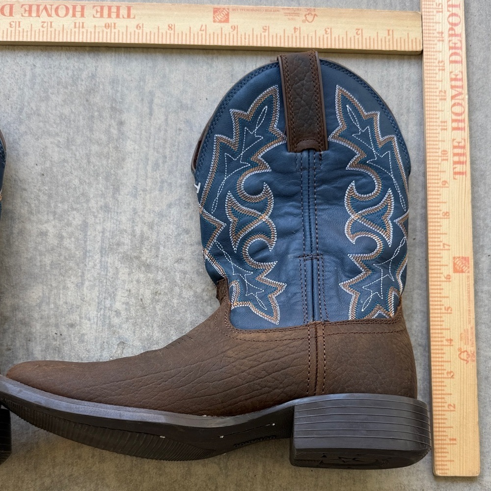 Durango Blue Brown Cowboy Boots like new leather distressed cowboy windward - Picture 3 of 13